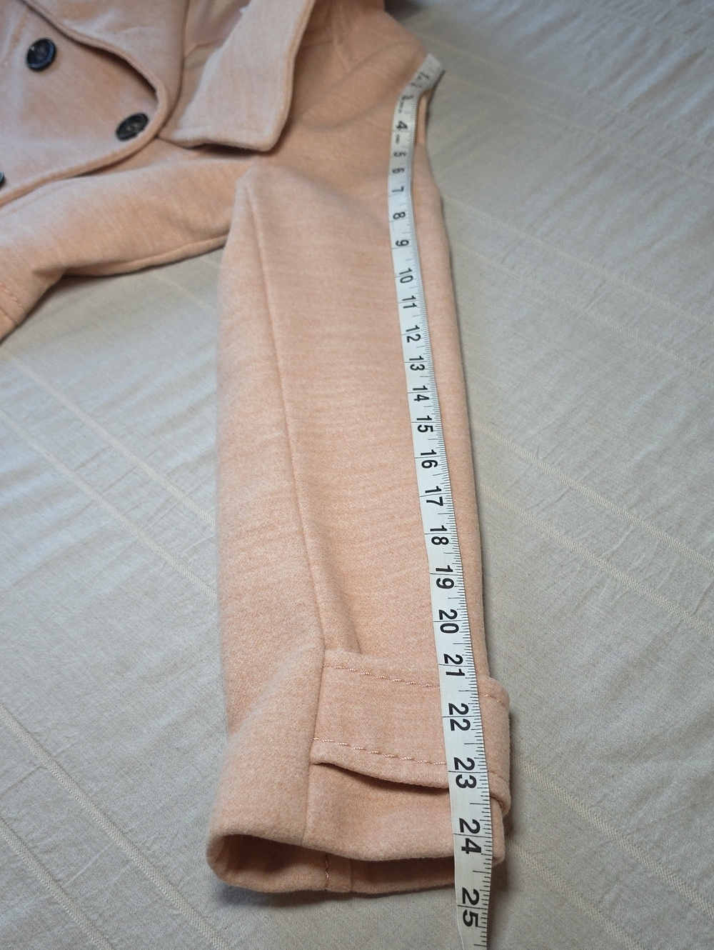 H & M Blush Pea Coat Women's Size 2 - Picture 11 of 14